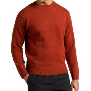 Pendleton Shetland Wool Crewneck Sweater in Terracotta Orange